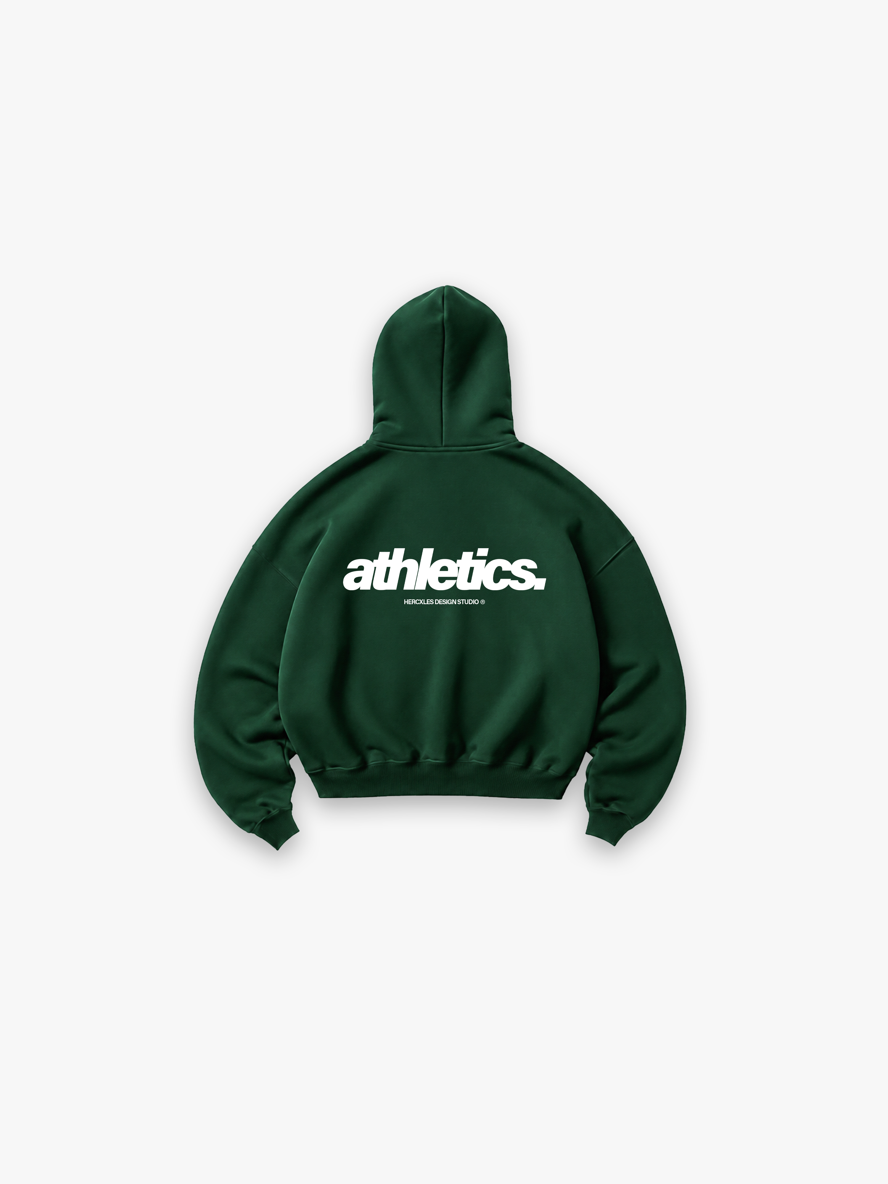 Athletics Zip Hoodie - Green flat lay back